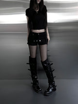 belted micro shorts