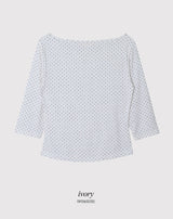 Dot Crop Three Quarter Sleeve T-Shirt (4color)