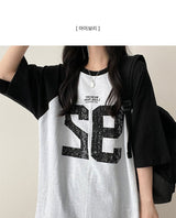 Leo ルーズフィットナグラン半袖Tシャツ