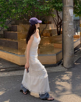 Ray frill long dress