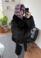 (WOOL) レイヤードボタンミニスカート