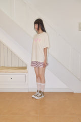 キリハートスカルボクシーTシャツ (CREAM)