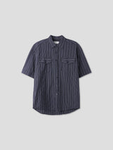 Stripe seersucker shirts 2color