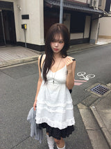 Heon Frill Dot Midi Skirt