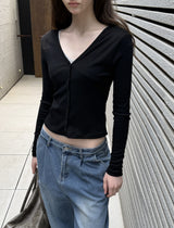 [ORIGINAL] Illy Ribbed V-Neck Cardigan