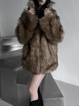 dual shade faux fur jacket (2color)