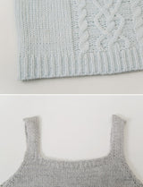 UE Square Twist Knit Bustier (4color)