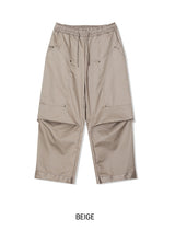 Heavy Double Knee Pintuck Wide String Pants