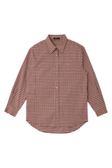 Heart Logo Overfit Check Shirt (wine)