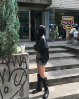 ストラップレザーロングブーツ