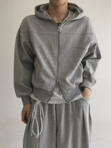 curved hood zip up(2colors)