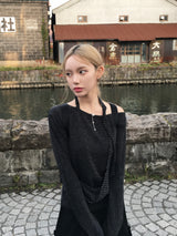 KobeドットホルターネックレイヤーTシャツ (3c)