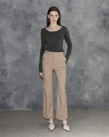 Metal Triclipse Semi Bootcut Slacks Beige