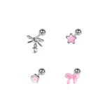 【SET】マカロン スター リボン ピアス