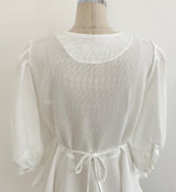 Lua V-neck Peplum Three Quarter Blouse