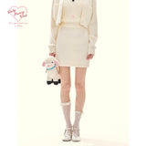 [GirlyFancyClub] Soft Mink Fur Lady Style knitted Sweater Skirt