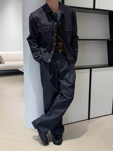 [SET UP가능] Non pade zipper denim jacket(2color)