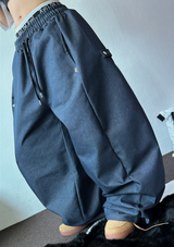 SNAP DENIM BALLOON LONG PANTS 💙🖤2COLOR