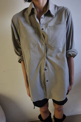 DOUBLE COLLAR SHIRT_KHAKI GRAY