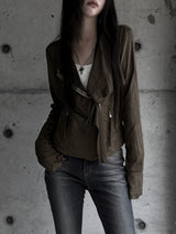 suede drape rider jacket (2color)