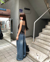 [ORIGINAL] メルティドピンタックデニムワイドパンツ