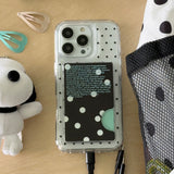 (MagSafe) dot case + Dot text black card zip set