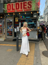 maxi white long skirt