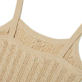 CABLE PATTERN KNIT SLEEVELESS [BEIGE]