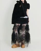 Rachel Two-Belt Detail Short Length Fur Jacket (Lining Quilted)