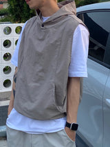 Snap Hooded Nylon Vest 3C