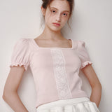 レースパフTシャツ(Pink)