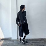 A-Line Silhouette High-Street Twill Shorts