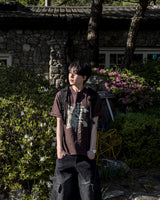 Las Faded Printing Oversized Short Sleeve