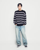 25FW WAVE STRIPE MOHAIR KNIT BLACK