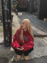 New York Embroidered Overfit Hoodie