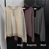 Stripe henry neck knitwear(3color)
