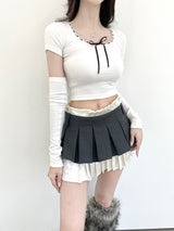 1132. Melting ribbon crop T warmer set (2color)