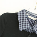 Check collar layered polo shirt 231330477