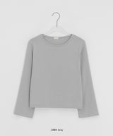 ヒップン ラウンド クロップ ロングスリーブ Tシャツ