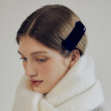 SQUARE VELVET HAIR PIN (NAVY)