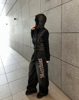 ブラックテックニットパディングジャケット