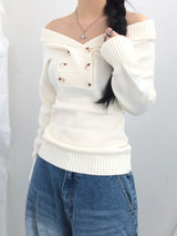 button shawl collar knitwear