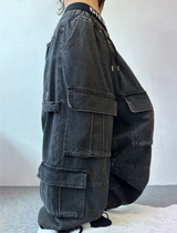 FRONT CARGO BALLOON DENIM PANTS💙🖤 - 2 COLORS