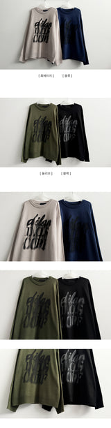 Graffiti Printing Boxy Fit Round Knit