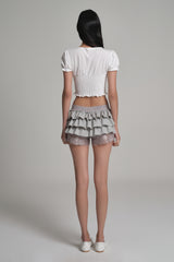 Tutu Ballet Lace Skort, Light Gray