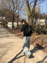 08 ベーシックピンタックワイドスウェットパンツ 4C