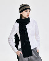 Ribbon Tied Beanie _ BLACK
