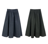 Vintage check long skirt