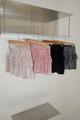velvet cancan banding mini skirt