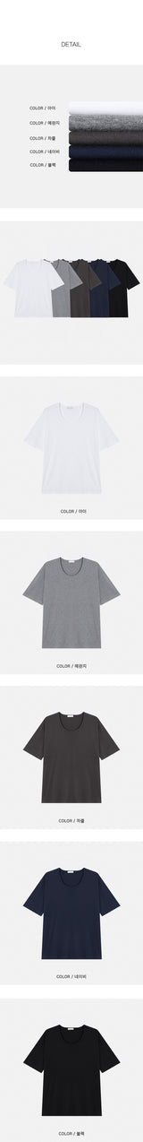 [BASIC ITEM]ソフトuネックハーフtシャツ